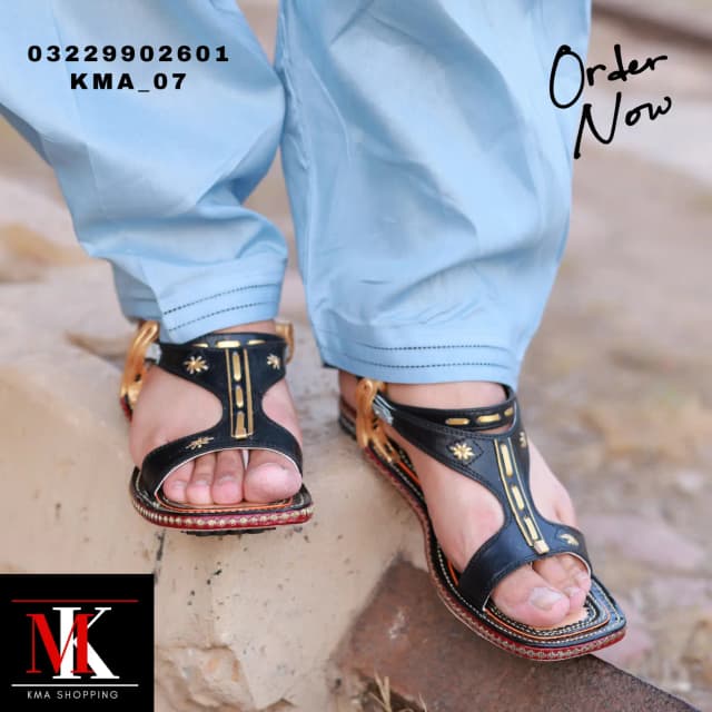 New Collection Special Tilla Chappal and Handmade Karhai in Pure Leather
